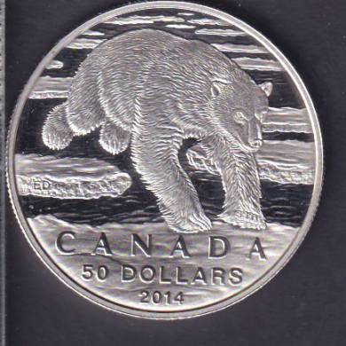 2014 - $50 - Fine Silver Coin - Polar Bear