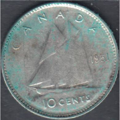 1951 - VF - Canada 10 Cents