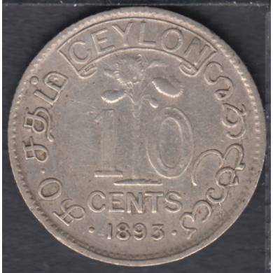 1893 - 10 Cents - Ceylon