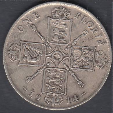 1914 - Florin (Two Shillings) - Great Britain