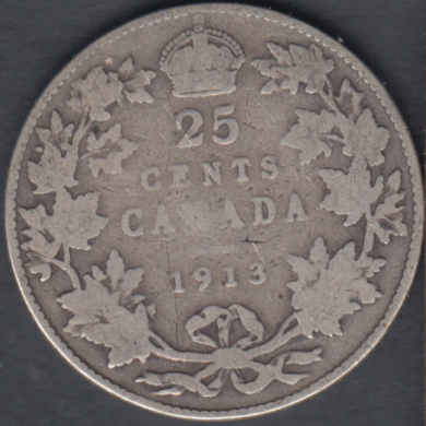 1913 - VG - Canada 25 Cents