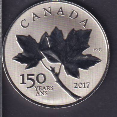 2017 - $10 - Pice de 1/2 oz en argent pur  Feuilles d'rable canadiennes