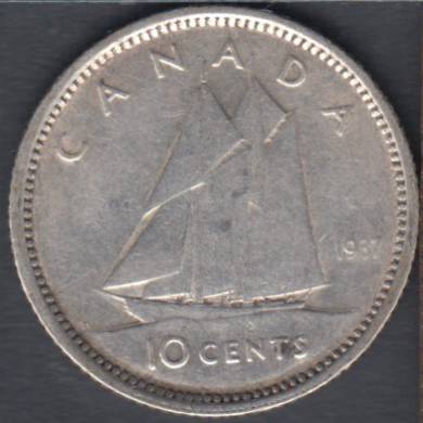 1937 - VF - Canada 10 Cents