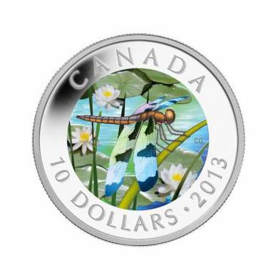 2013 - $10 1/2 oz Fine Silver Coin - Twelve-Spotted Skimmer