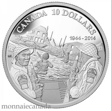 2014 - $10 - 1/2 oz. Fine Silver Coin - 70th Anniversary of D-Day