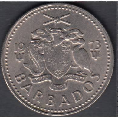 1973 - 25 cents - B. Unc - Barbados