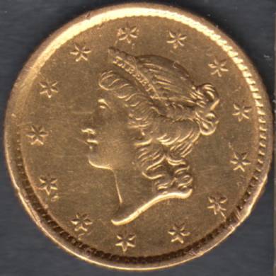1852 - AU - $1 - Liberty Head - Type I - USA Gold