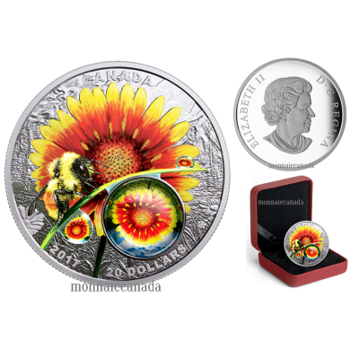 2017 - $20 - 1 oz. Pure Silver Coloured Coin - Mother Nature's Magnification: Beauty Under the Sun