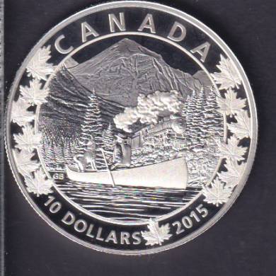 2015 - $10 - 1/2 oz. Fine Silver - Canoe Across Canada
