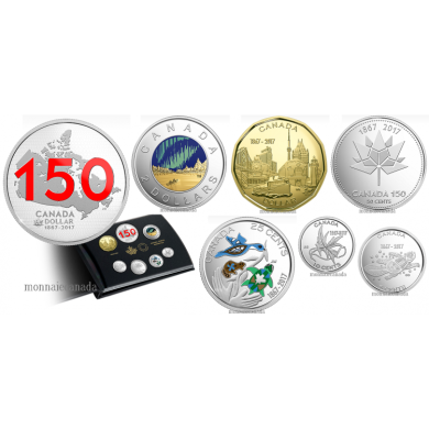 2017 - Ensemble preuve numismatique avec dollar en argent - Canada 150 : Terre de nos aeux