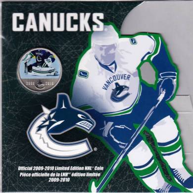 2009 2010 Officiel Canucks Vancouver 50 cents coloré Edition Limitée NHL