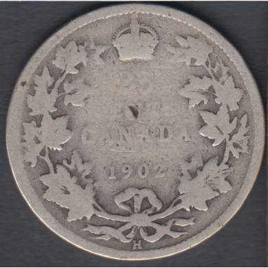 1902 H - Good - Canada 25 Cents