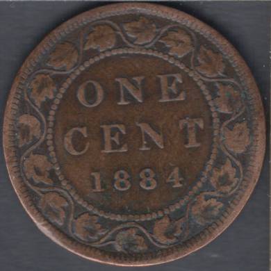 1884 - VG - Obverse #2 - Bent - Canada Large Cent
