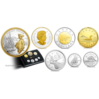 2018 - Ensemble numismatique argent pur - 240e ann. de l'arrive du capitaine Cook la baie Nootka