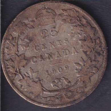 1909 - G/VG - Canada 25 Cents