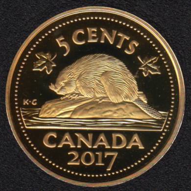 2017 - Proof - Beaver - Fine Silver - Canada 5 Cents