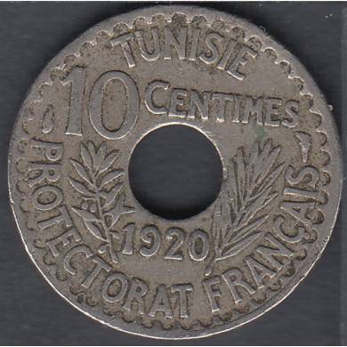 1920 (AH 1338) - 10 Centimes - Tunisie
