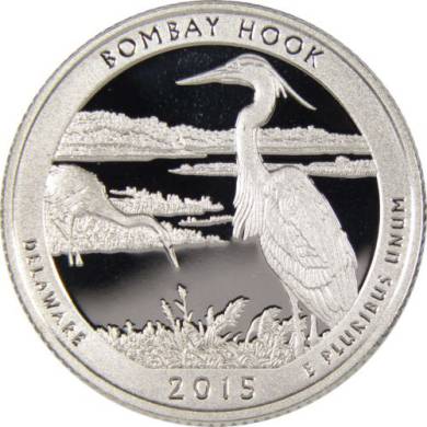 2015 S - Proof - Bombay Hook - 25 Cents