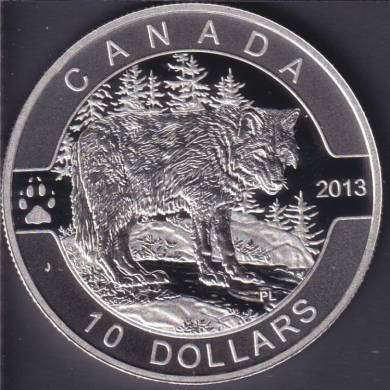 2013 Canada $10 - 1/2 oz Fine Silver Coin .9999 - The Wolf