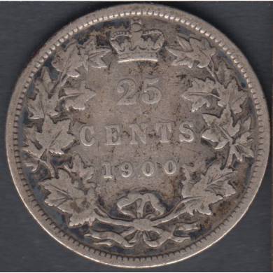 1900 - VG/F - Canada 25 Cents