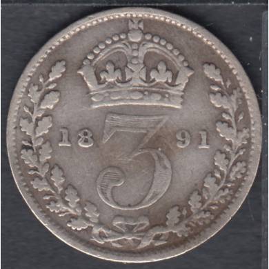 1891 - 3 Pence  - Great Britain