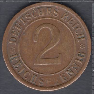 1924 A - 2 Reichspfennig - Allemagne