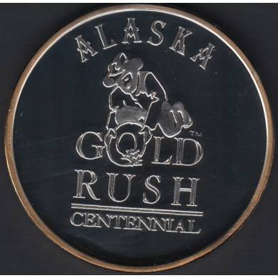 2003 - 1oz .999 Argent Plaqué Or - Alaska Gold Rush Centennial - Alaska Goldpanner Médaille