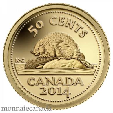 2014 - 50 Cents - Pice de 1/25 oz - en or pur - Le castor