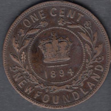 1894 - Fine - Large Cent - Newfoundland
