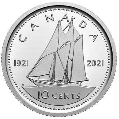 2021 - 1921 - Proof - Argent Fin - Canada 10 Cents