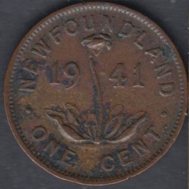 1941 C - Fine - Rush - 1 Cent Newfoundland