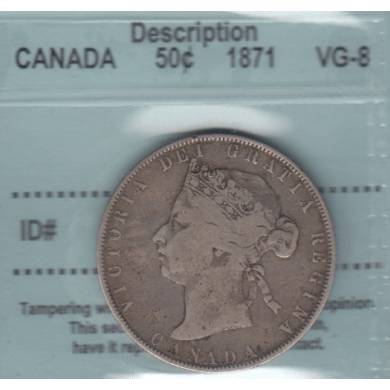 1871 - VG-8 - CCCS - Canada 50 Cents