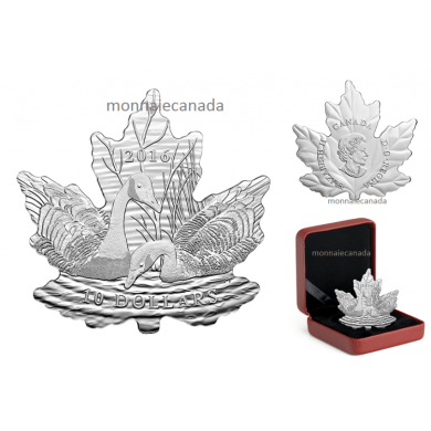 2016 - $10 - 1/2 oz. Pure Silver Coin  Maple Leaf Silhouette: Canada Geese