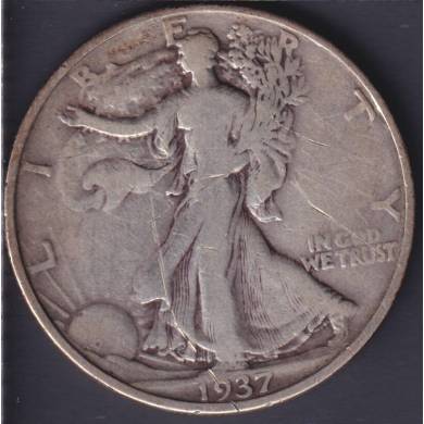 1937 - VG - Liberty Walking - 50 Cents USA
