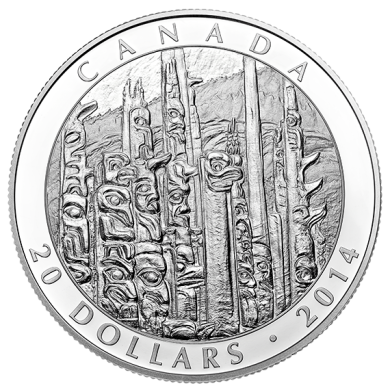 2014 - $20 - 1 oz. Fine Silver Coin - Emily Carr: Totem Forest