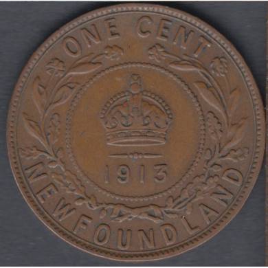 1913 - VG/F - Large Cent - Newfoundland
