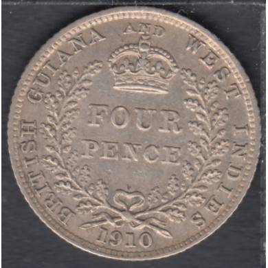 1910 - 4 Pence - VF - British Guiana & West Indies