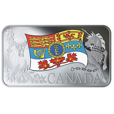 2019 - $25 - Pure Silver Coin - Her Majesty Queen Elizabeth II's Personal Canadian Flag