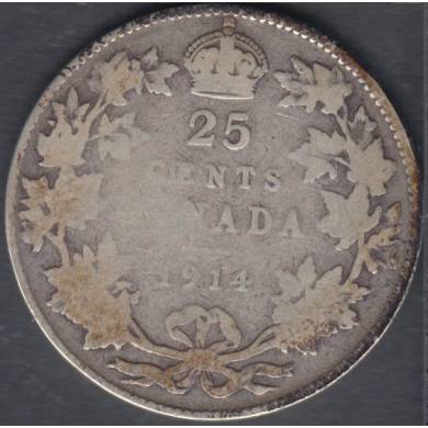 1914 - VG - Canada 25 Cents