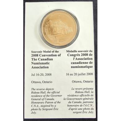 2008 Copper Souvenir Medal Convention of the Canadian Numismatic Association - C.N.A.
