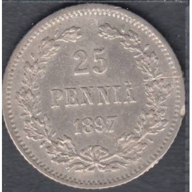 1897 L - 25 Pennia - VF/EF - Finland