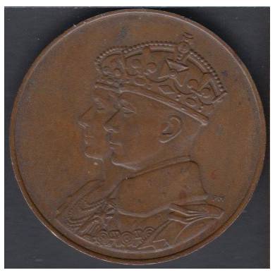 1939 - B.Unc - Royal Visit - George VI and Elizabeth - Large Medal