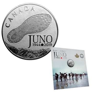 2019 - $3 - Pice en argent pur - 75e anniversaire de la campagne de Normandie : Le jour J  Juno Beach