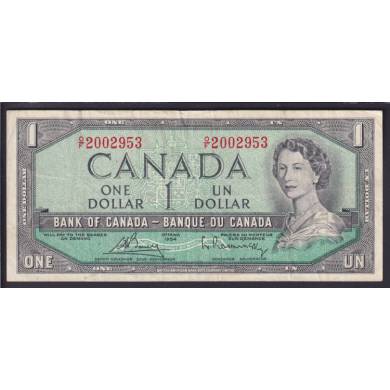 1954 $1 Dollar - VF - Bouey Rasminsky - Prfixe O/F