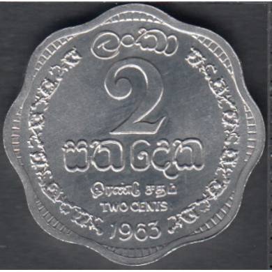 1963 - 2 Cents - B. Unc - Ceylon