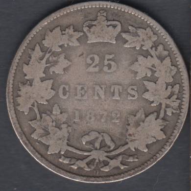 1872 H - G/VG - Canada 25 Cents