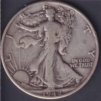 1942 - VG - Liberty Walking - 50 Cents USA