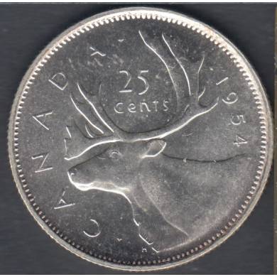 1954 - B.Unc - Canada 25 Cents