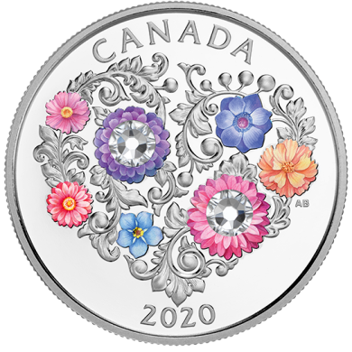 2020 - $3 - Celebration of Love - Pure Silver Coin made with Swarovski Crystals