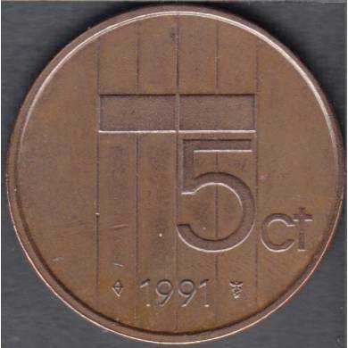 1991 - 5 Cents - Pays Bas
